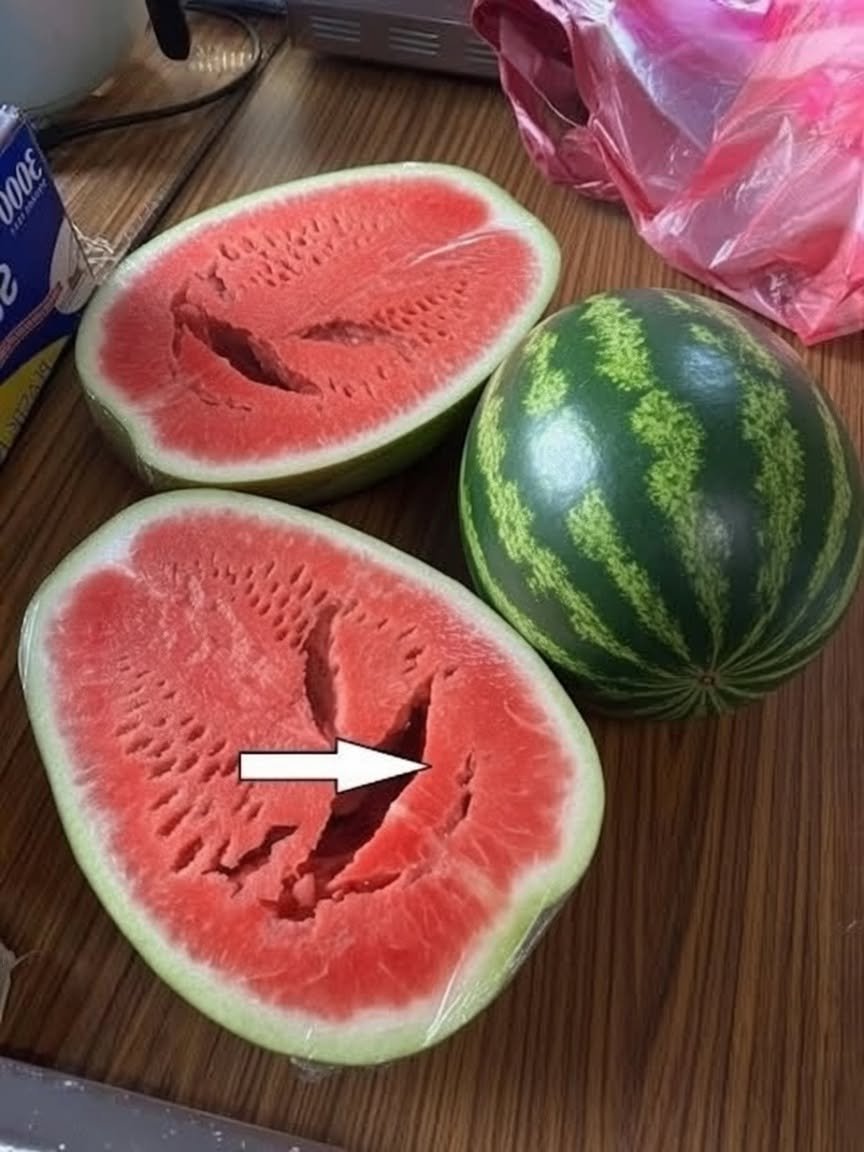 You Cut Open a Watermelon and Saw Cracks? Stop Eating It Immediately! Here’s What It Really Means