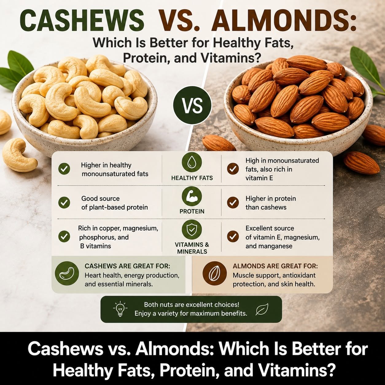 Cashews or Almonds? Discover Which Nut Makes the Smarter Snack Choice