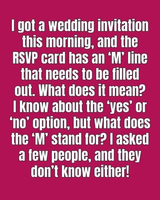 What Does the M Mean on an RSVP Card?