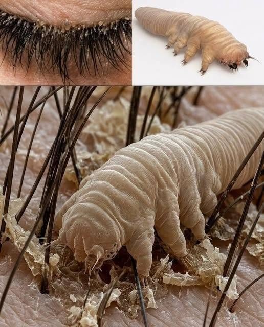 Microscopic Biology: Demodex Mites and Eyelashes